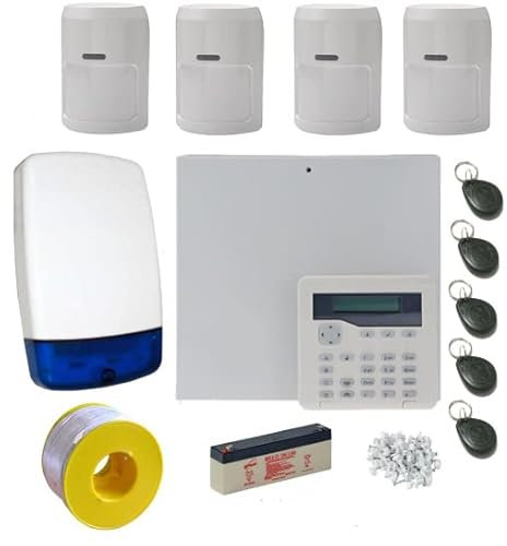 Wired Intruder/Burglar Alarm System Kit - Professional Kit with 4 PIRs and LCD Keypad
