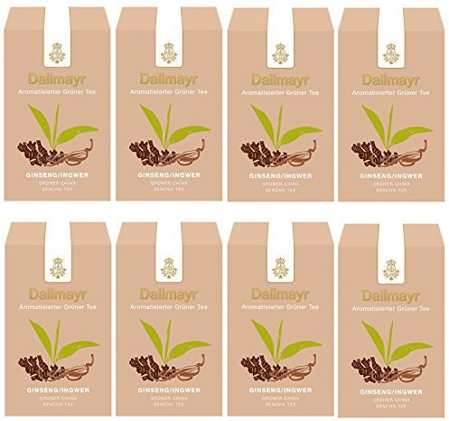 Dallmayr Aromatisierter Grüntee - China Sencha Ginseng - Ingwer, 8er Pack (8 x 100 g )