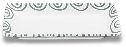GMUNDNER KERAMIK Snackschale Grösse: l= 22 cm x b= 11 cm x h= 2.7 cm Graugeflammt Geschirr, handgemacht in Österreich