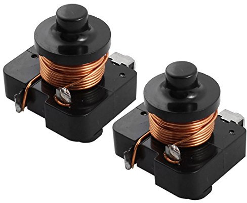 Sourcingmap 2Pcs Coil Compressor Relay Start Relay for 1/3HP Refrigerator Black