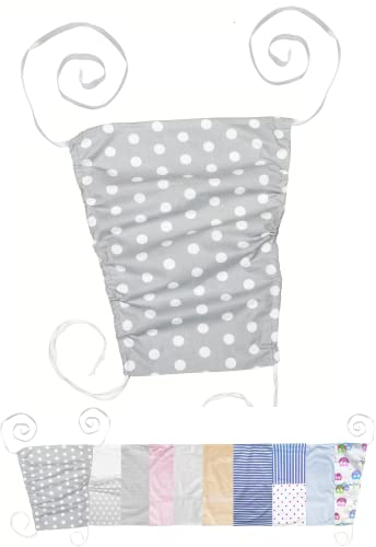 Vizaro - Toldo de Protección Solar Carrito de Bebé y Capazo - Sombrilla para Carro de Bebé - 100% Algodón - Hecho UE, OekoTex - Lunares Blancos