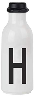 Design Letters Personal Tritan Water Bottle (H) - 500ml BPA-free and BPS-free Leak-proof Tritan Drinking Bottle in Nordic Design for Adult, Kids, Outdoor, Office, Sports, School, Available from A-Z