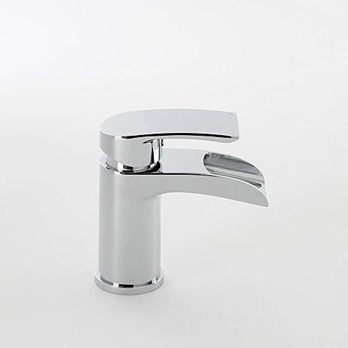 Milano Razor Modern Mono Waterfall Bathroom Basin Mixer Tap - Chrome