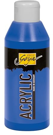 KREUL 84216 - Solo Goya Acrylic ultramarinblau, 250 ml Flasche, cremige vielseitig einsetzbare Acrylfarbe in Studienqualität, auf Wasserbasis, schnell und matt trocknend, gut deckend, wasserfest