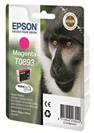Epson T0893 Affe, wisch- und wasserfeste Tinte (Singlepack) magenta