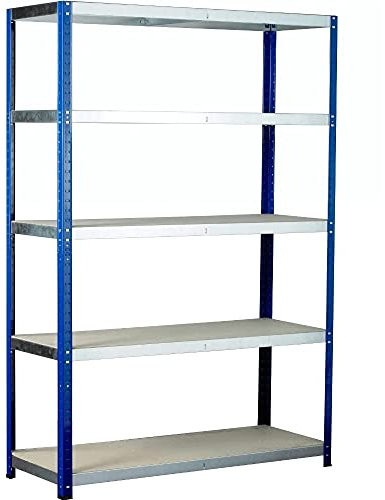 Eco-Rax shelving system with 5 chipboard shelves 1800x900x450