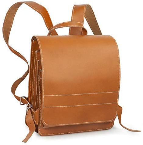 Jahn-Tasche – Sehr Großer Lederrucksack/Lehrer-Rucksack Größe XL aus Leder, Cognac-Braun, Modell 670