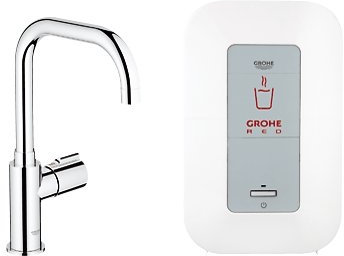 GROHE 30155000 Red Mono Pillar Tap with Single-Boiler