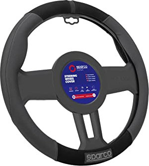 Sparco Lenkradabdeckung S130 Schwarz PVC + Wildleder + Gummi, SPCS130BK