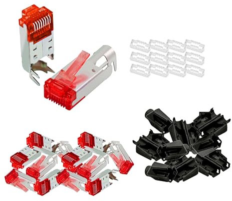 BIGtec RJ45 Stecker Netzwerkstecker 25 Stück Hirose TM21 schwarz Hochgeschwindigkeits Verbindung für Gigabit Ethernet 1000BASE-T und Fast Ethernet 100BASE-TX AWG 24-27