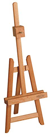 Honsell M/21 - Mabef Miniatur Tischstaffelei Lyra, ideal als Ausstellungsstaffelei, Höhe und Neigung verstellbar, hergestellt aus qualitativ hochwertigem, geöltem Buchenholz