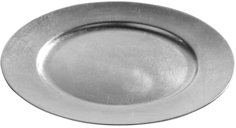 Premier Housewares Silver Decorative Charger Plate Reflective Silver Color with Distressed Finish, Contemporary Design Ideal for Everyday Use 33 x 33 x 2
