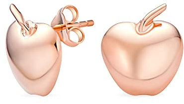 Frucht Lehrer Haustier Apfel meines Auges Apfel Ohrstecker für Frauen für Teenager Rosévergoldet .925 Sterlingsilber