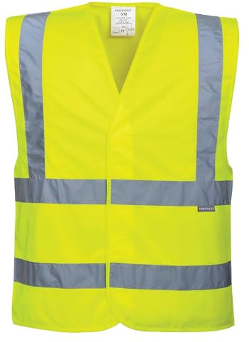 Portwest C470 Reflective Hi Vis Safety Vest Band and Brace Waistcoat Security Traffic Construction Workwear, Yellow, 4X/5X