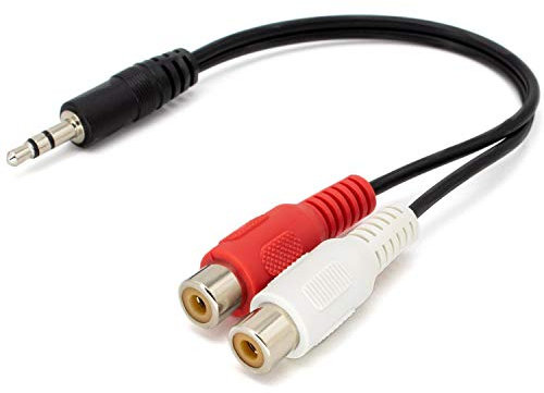 3.5mm stereo jack to 2 RCA Phono Sockets length 20cm
