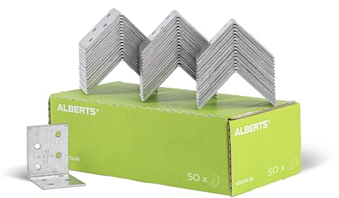 Alberts 846473 Équerre d'assemblage | galvanisée Sendzimir | 50 x 50 x 40 mm | kit de 50