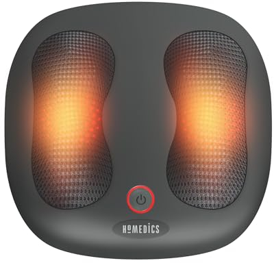 Homedics Masseur de Pied Dual Shiatsu – Masseur Pied Shiatsu Pression Profonde 12 Têtes de Massage Rotatives, Muscles Tendus, Traitement Des Pieds À Froid – Noir