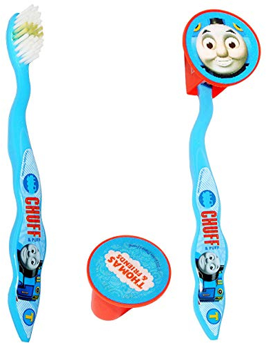 alles-meine.de GmbH Reiseset: ergonomische Zahnbürste incl. Schutzkappe Thomas die kleine Lokomotive - Kinder & Baby/hochwertige Borsten - Reisezahnbürste - Kinderzahnbür..