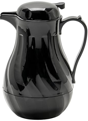 Winco - Servidor de bebidas aislado, con diseño de remolino, 60 oz, color negro