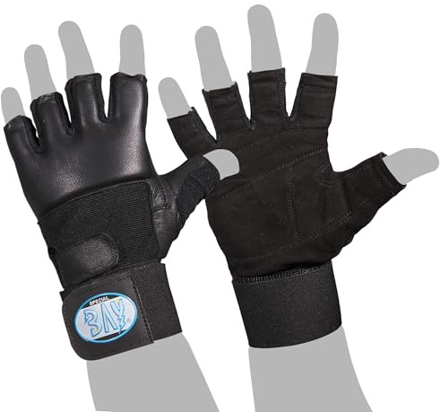 BAY FreeFight MMA Boxhandschuhe aus Leder für Boxsack und Sandsacktraining mit Klettverschluss, Schwarz, S M L XL XXL
