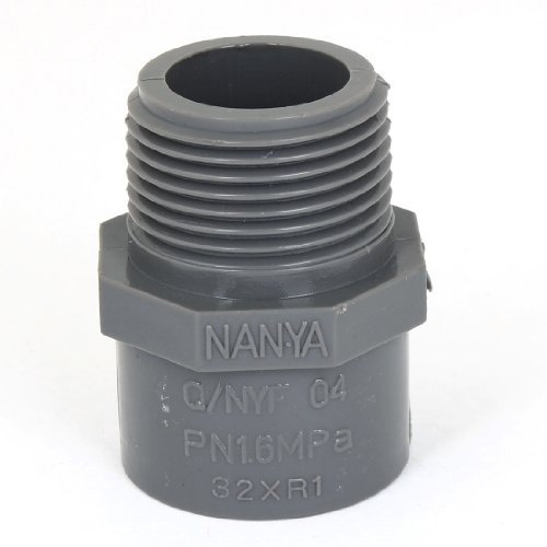 sourcing map 32 mm rosca macho para tuberías de PVC tubo recto de repuesto adaptador gris