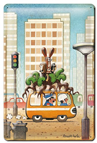 Logoshirt® Krtek I Der kleine Maulwurf I Bus I Blechschild Retro I 3D Motiv I 20x30cm