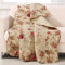 Greenland Home Antique Rose – klassisches, traditionelles Blumenmuster – 100% Baumwolle, gesteppt, Überwurfdecke, 127 x 152,4 cm, Ecru