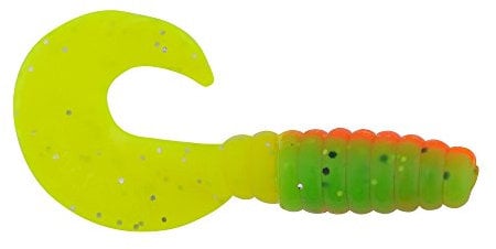 Berkley PowerBait Power Grubs Angelköder, Firetiger, unwiderstehlicher Duft und Geschmack, realistische Wirkung, sperriger Körper, ideal für Barsch, Zander, Forelle und mehr