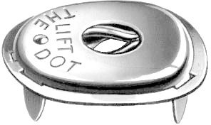 Yacht Steel Lift-The-Dot Sockel, Messing vernickelt, 5,6mm
