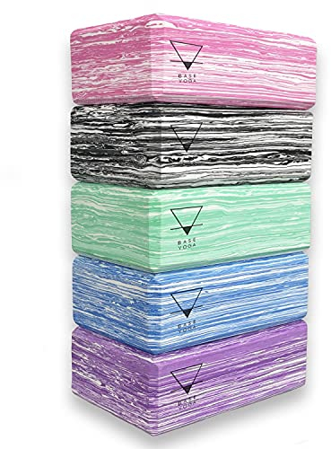Base yoga Yoga Blocks - 1 or 2 pc set - Unique Strong/Firm/Lightweight EVA foam support block/brick (Pink)