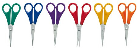 Schere 13,5cm-5,3'' spitz farbig sort.