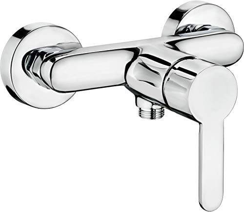 Cornat Brause-Einhebelarmatur Gaia - Hochwertiger Messingkörper - verchromt - 1/2 Zoll Brauseabgang / Einhebelmischer zur Aufputzmontage / Brausebatterie / Duscharmatur / GA3