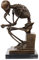 aubaho Bronze Skelett Denker Mann Bronzefigur Bronzeskulptur nach Rodin Skulptur Figur Replik Kopie