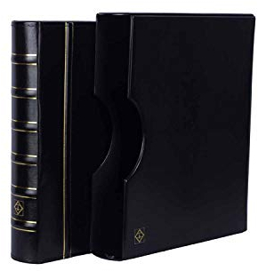 Leuchtturm 343349 Ringbinder Grande inkl.10 Hüllen für 200 Münzrähmchen und Kassette, schwarz