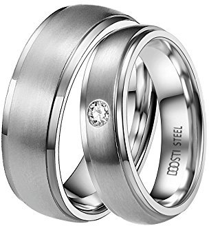 DOOSTI Partnerringe/Trauringe SUNSHINE ONE Chirurgischer Edelstahl - inkl. Gratis Gravur