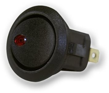 Wippschalter 1-polig EIN/AUS, rot beleuchtet 230V
