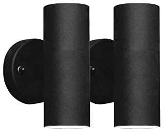 2er-Set Aluminium Up-Down Wandleuchte MODENA schwarz, GU10, Höhe 17 cm, IP23; Konstsmide 7571-750