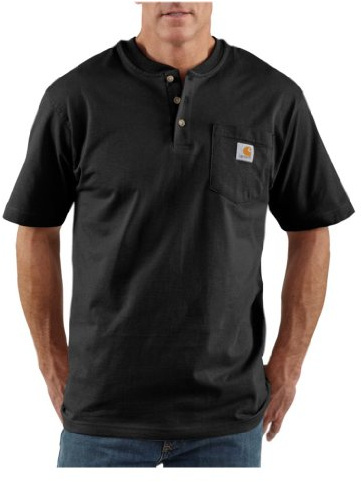 Carhartt Men's Dearborn Loose Henley T-Shirt, Black, X-Large