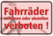 Schild Fahrräder anlehnen oder abstellen verboten aus Aluminium-Verbundmaterial 3mm stark 20 x 30 cm