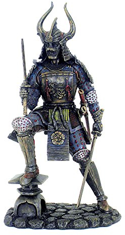 Samurai in Full Armour Bronze Figur
