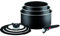Tefal Ingenio Essential Saucepan Set, 7 Pieces, Stackable, Removable Handle, Space Saving, Non-Stick, Black, L2009042