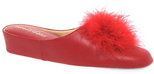 Relax Pom Pom II Womens Leather Slippers