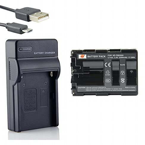 DSTE NP-FM500H Li-ION Batterie et Chargeur USB Compatible pour Sony Alpha SLT-A57, A58, A65, A65V, A77, A77V, A99