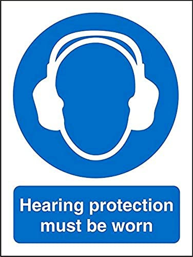 Seco Hearing Protection Must Be Worn Sign, 150mm x 200mm - Self Adhesive Vinyl