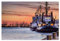 artboxONE Poster 30x20 cm Städte Abends im Hafen Hamburg hochwertiger Design Kunstdruck - Bild Hafen Boot Elbe