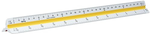 rOtring Dreikant-Reduktionsmaßstab | Architekt 1:20 | 1:25 | 1:50 | 1:75 | 1:100 | 1:125 | 30 cm