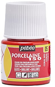 Pebeo peinturepièces 45 ml Pebeo Porcelaine 150 Porcelaine flacons de peinture pour, Rouge corail, 45 mlCorail Rouge