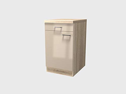 Smart Möbel Küchen Unterschrank 50 cm Kaschmir Glanz - Neapel