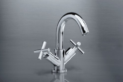 Waschtischarmatur - Waschbecken-Standmischbatterie - Hochdruckarmatur - Badarmatur - Waschbeckenarmatur - Zweigriff Armatur - Zweigriff Mischer - CHROM - Modell: GLAMOUR-Schuette/ -Luxshower New Lux -Höhe: 165 mm JA-075.CH