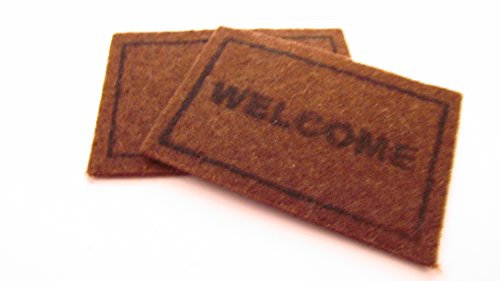 Miniature 1/12th Scale Set Of 2 Doormats 1 x Welcome and 1 x Plain To Place In Front Of Your Fairy Door